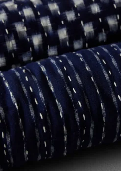 Textiles|Cushions & Covers-TOAST Hand Woven Ikat Cotton Draught Excluder MidnightCheck