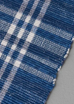 Textiles|Rugs-TOAST Hand Woven Remnant Fabric Rag Rug MixedBlues