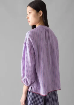 Shirts|Tops & Tees-TOAST Harmony Stripe Hand Woven Mulmul Shirt Mauve