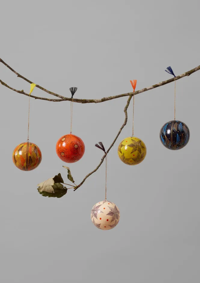 Christmas Decorations-TOAST Harp Hand Painted Bauble DarkOchre