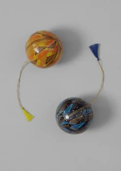 Christmas Decorations-TOAST Harp Hand Painted Bauble DarkOchre