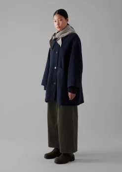 Coats & Jackets-TOAST Cotton Wool Pea Coat Indigo
