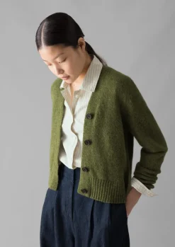Knitwear-TOAST Kaia V-Neck Wool Cardigan DarkApple