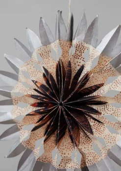 Christmas Decorations-TOAST Large Dip Dyed Lokta Paper Rosette Set Multi