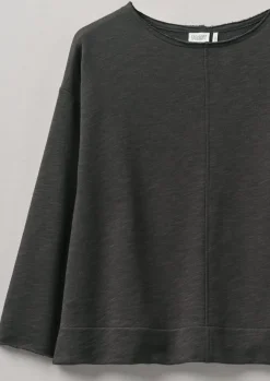 Loungewear|Tops & Tees-TOAST Loopback Jersey Sweater Charcoal