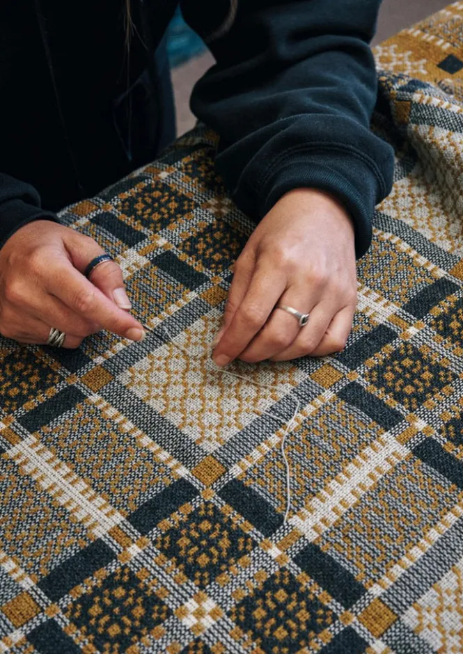 Textiles|Blankets & Throws-TOAST Melin Tregwynt Welsh Blanket Rust/Topaz