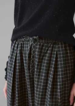 Cashmere|Loungewear-TOAST Minako Graph Check Cotton Cashmere Trousers Slate