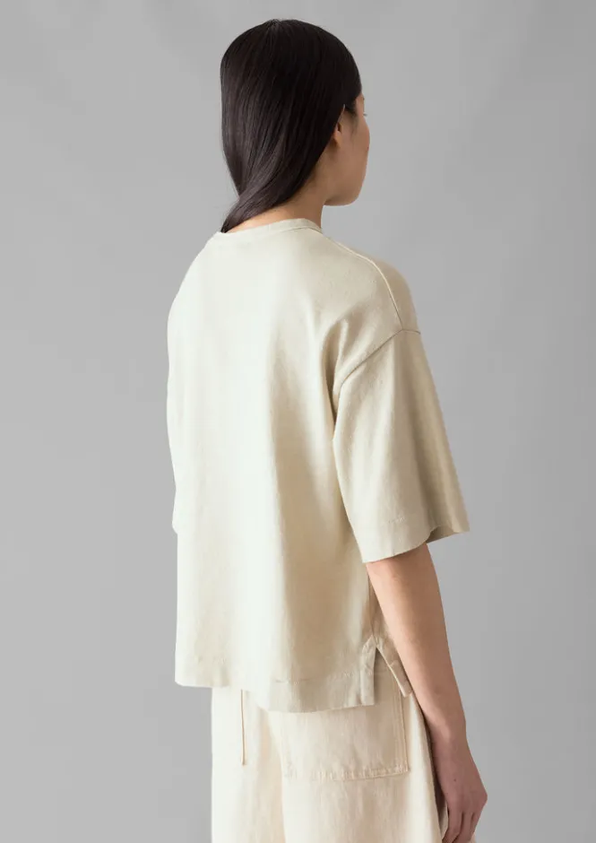 Jersey|Tops & Tees-TOAST Mineral Dyed Cotton Boxy Tee Soya