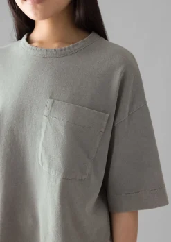 Jersey|Tops & Tees-TOAST Mineral Dyed Cotton Boxy Tee Carbon