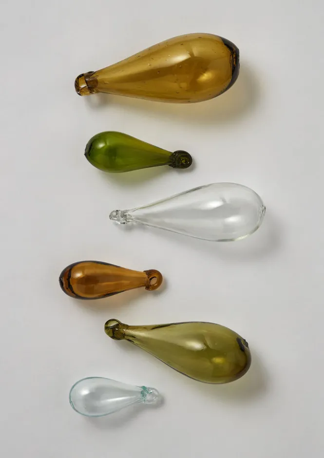 Glass|Christmas Decorations-TOAST Mixed Teardrop Glass Bauble Set Multi