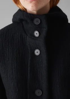 Coats & Jackets-TOAST Navy Wool Hooded Coat DarkNavy