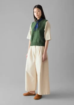 Knitwear-TOAST Neat Mouline Wool Tank ThornGreenMarl