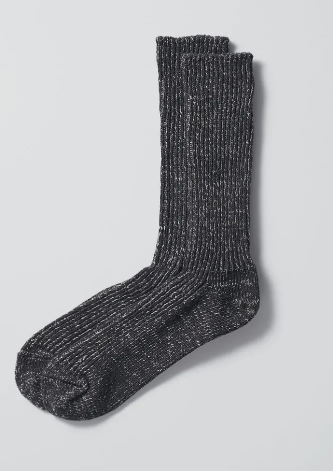 Socks & Tights-TOAST Nishiguchi Kutsushita Hemp Cotton Socks Black