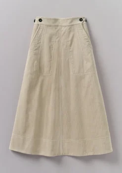 Cord|Workwear-TOAST Organic Cord A Line Skirt Moonstone