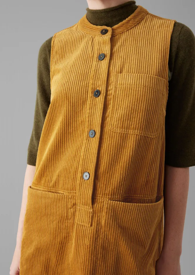 Cord|Dresses-TOAST Organic Cord Sleeveless Tunic Dress Toffee