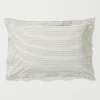 Textiles|Bed Linen-TOAST Organic Cotton Pyjama Stripe Oxford Pillowcase Navy/Ecru