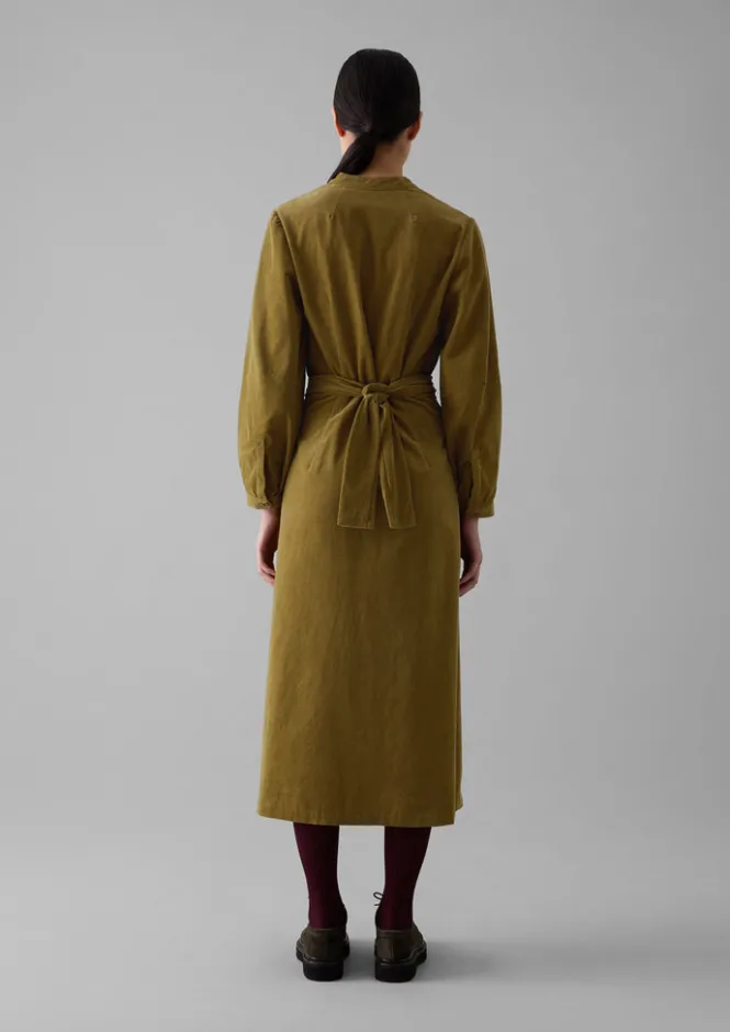 Cord|Dresses-TOAST Organic Needlecord Wrap Dress GoldenSand