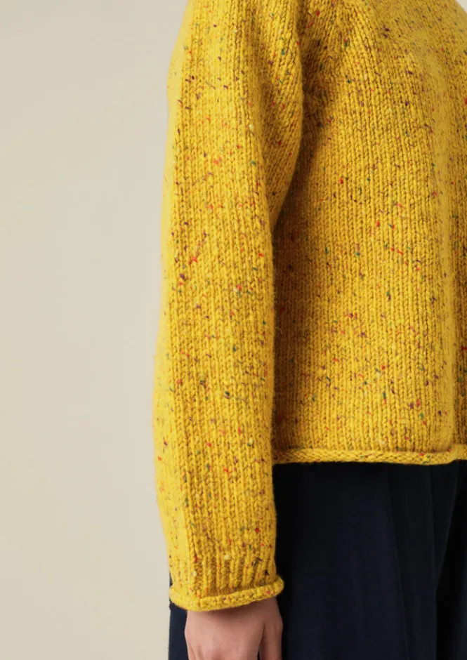 Knitwear-TOAST Orla Donegal Wool Sweater MimosaYellow