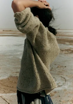 Knitwear-TOAST Orla Donegal Wool Sweater Oatmeal