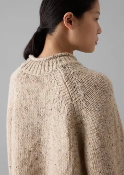 Knitwear-TOAST Orla Donegal Wool Sweater Oatmeal