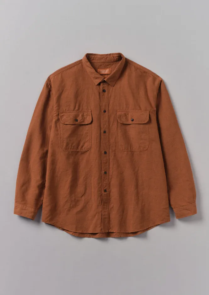 Workwear|Shirts-TOAST Overdyed Check Workwear Shirt MarsRed