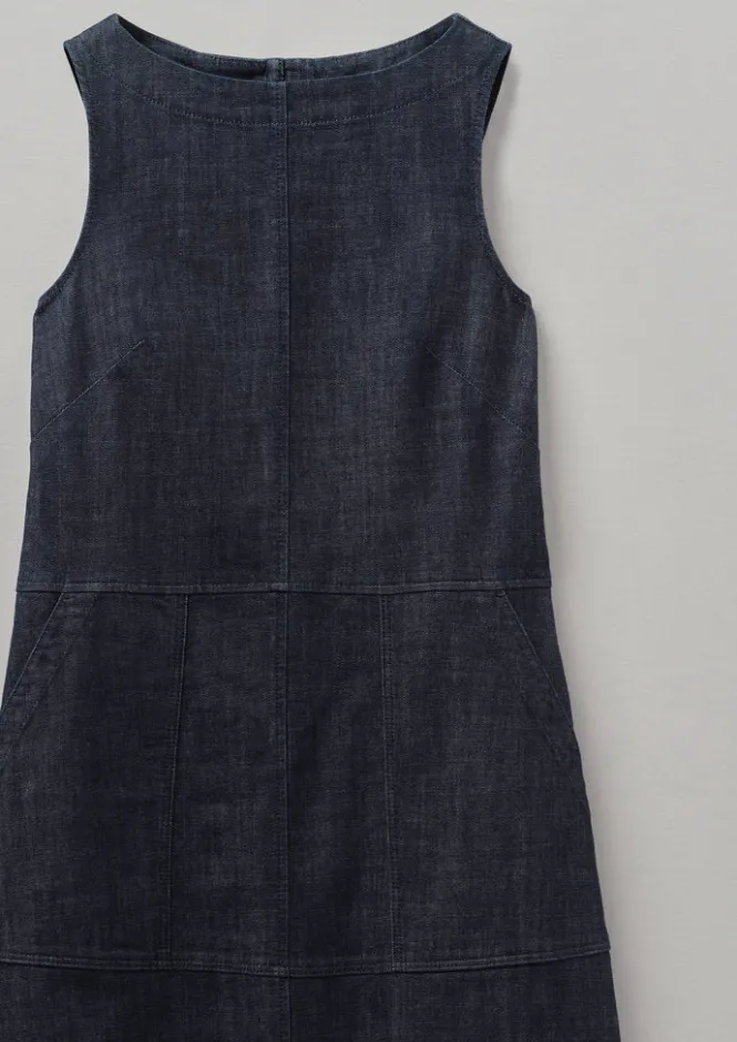 Denim|Workwear-TOAST Panelled Organic Denim Dress Indigo