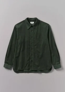Cord|Shirts-TOAST Point Collar Organic Cord Shirt DarkMineralGreen