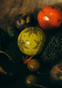 Christmas Decorations-TOAST Pointed Star Hand Painted Bauble Citrus