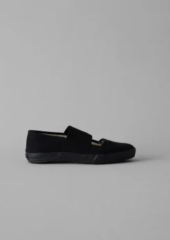 Trainers & Plimsolls-TOAST Pras Canvas Pumps Black