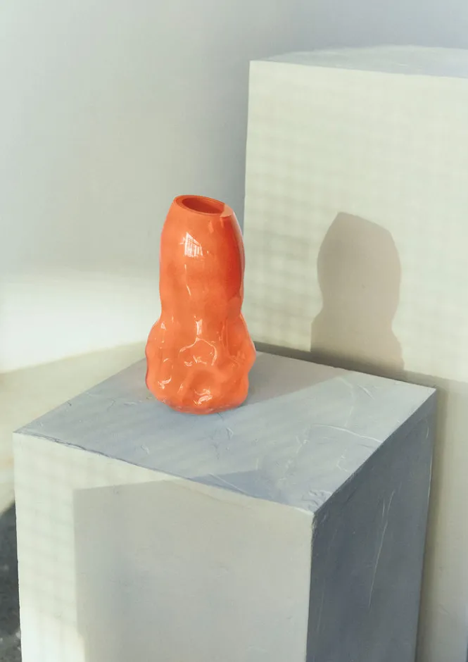 Glass|Decorative Pieces-TOAST Rosie Stonham Large Membrane Vase Orange