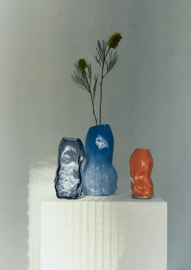 Glass|Decorative Pieces-TOAST Rosie Stonham Small Membrane Vase Orange