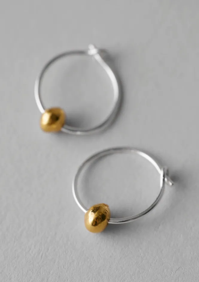 Jewellery-TOAST Sally Lacock Seed Hoop Earrings Silver/Gold