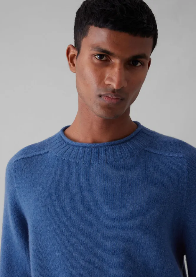 Knitwear-TOAST Seamless Wool Cashmere Sweater SlateBlue