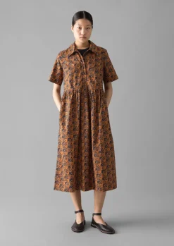 Dresses-TOAST Selma Cotton Shirt Dress Midnight/Spice