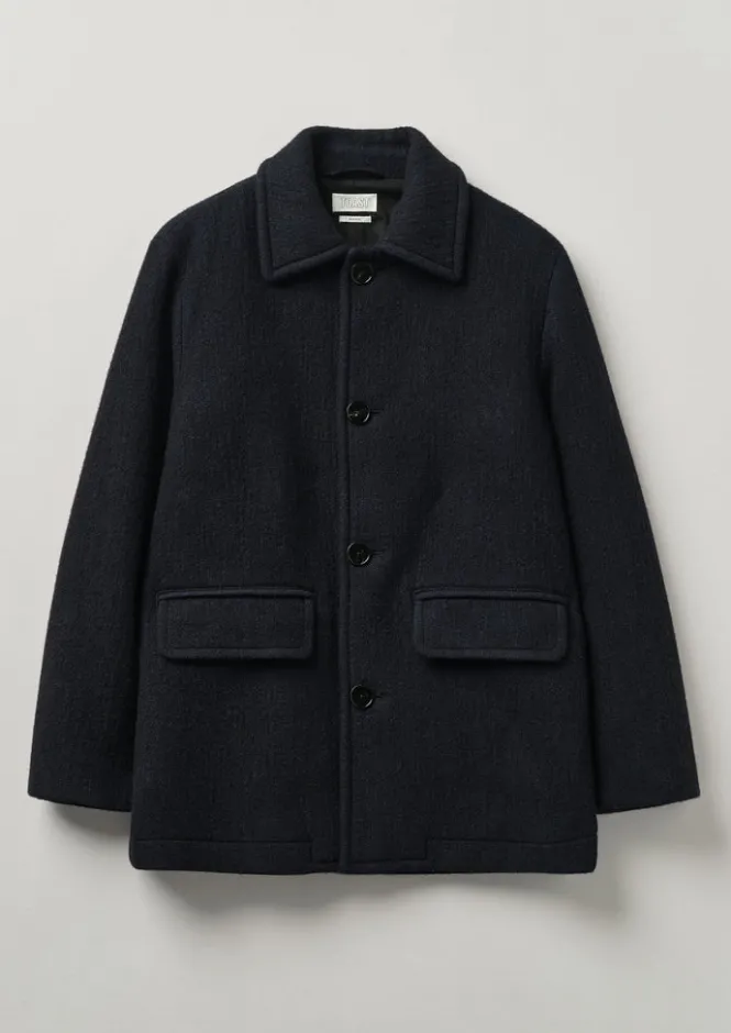 Coats & Jackets-TOAST Single Breasted Car Coat Indigo