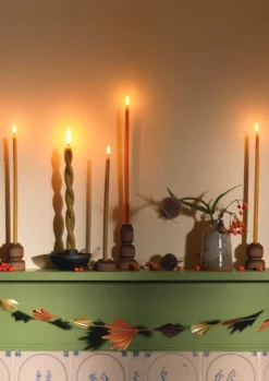Candles & Holders-TOAST Skar Organics Slim Beeswax Dinner Candle Set Paprika