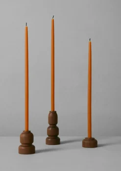 Candles & Holders-TOAST Skar Organics Slim Beeswax Dinner Candle Set Paprika
