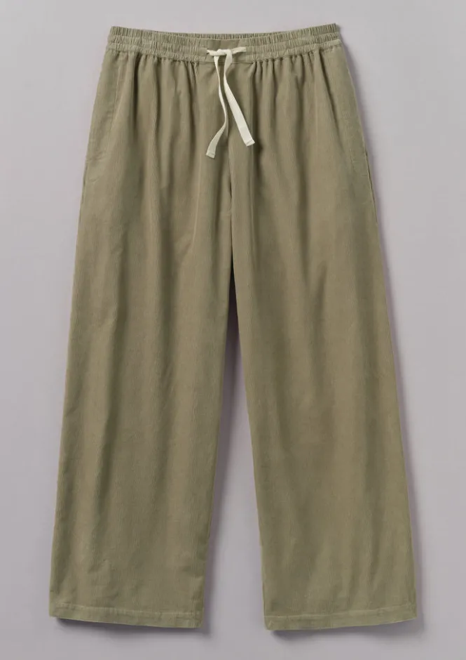 Cord|Loungewear-TOAST Soft Organic Cord Lounge Trousers GreenStone