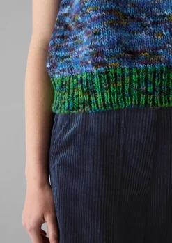 Knitwear-TOAST Space Dyed Wool Knitted Tank Galaxy/Green