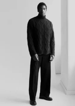 Denim|Trousers-TOAST Straight Leg Denim Trousers Black