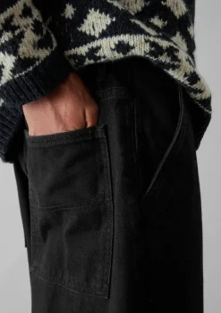 Denim|Trousers-TOAST Straight Leg Denim Trousers Black