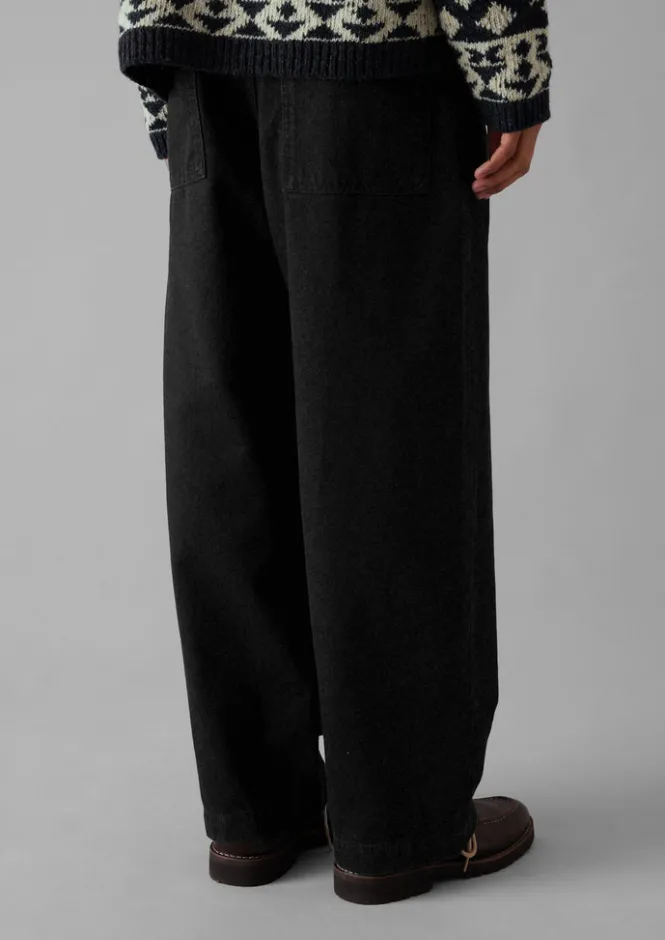 Denim|Trousers-TOAST Straight Leg Denim Trousers Black