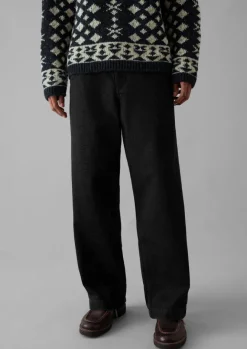 Denim|Trousers-TOAST Straight Leg Denim Trousers Black