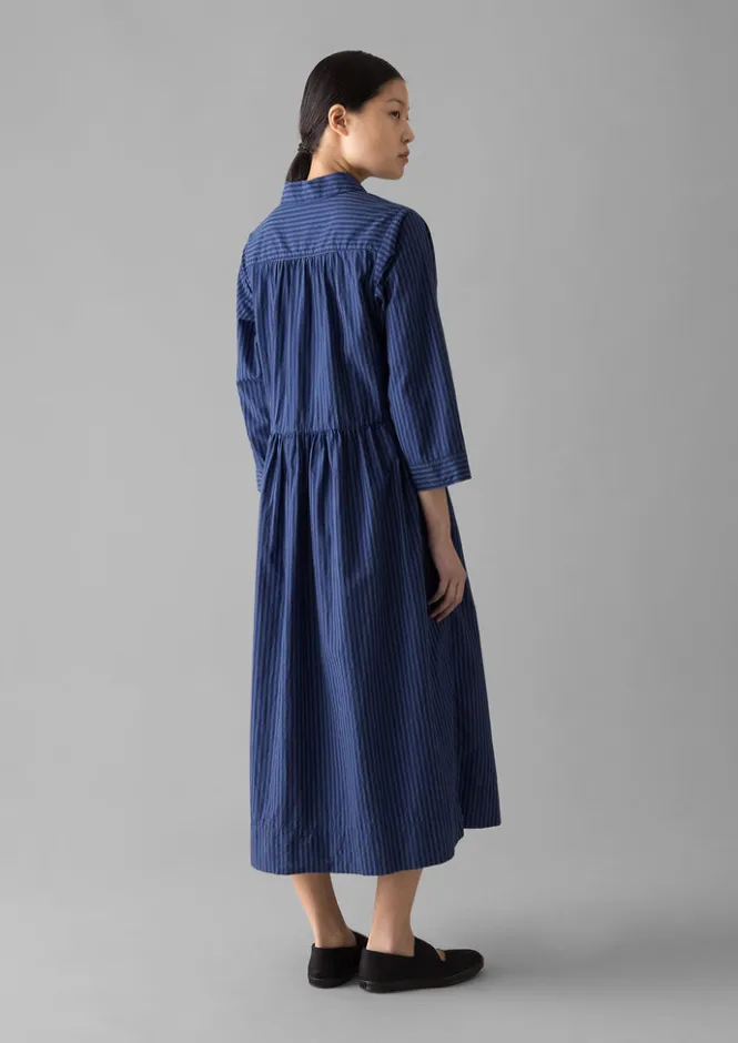 Dresses-TOAST Stripe Poplin Shirt Dress BlueTourmaline