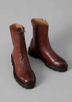 Boots-TOAST Sturlini Tall Leather Boots Tan