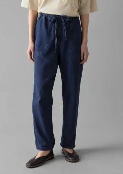 Denim|Workwear-TOAST Suki Panelled Denim Trousers Indigo