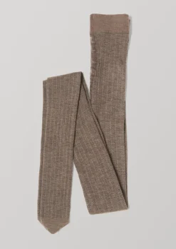 Socks & Tights-TOAST Swedish Stockings Fishbone Tights Brown
