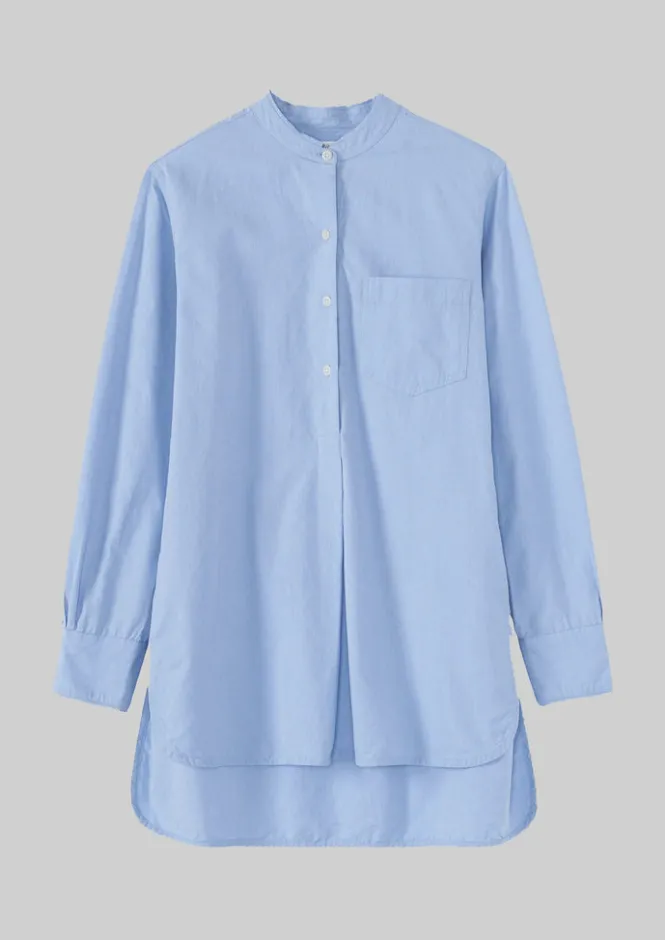 Workwear|Shirts-TOAST Taro Cotton Oxford Long Shirt Chambray