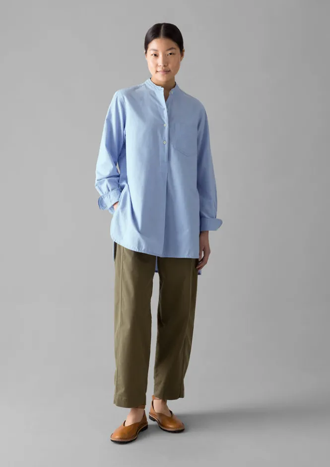 Workwear|Shirts-TOAST Taro Cotton Oxford Long Shirt Chambray