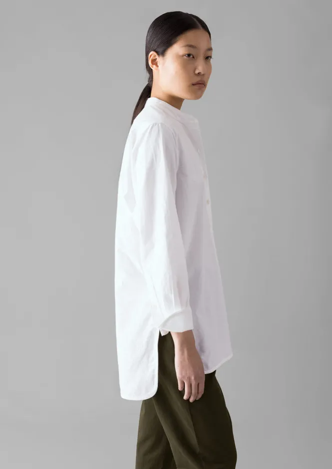 Workwear|Shirts-TOAST Taro Cotton Oxford Long Shirt White